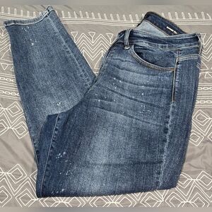 Judy Blue High Waisted Bleach Splatter Boyfriend Jeans Size 16W